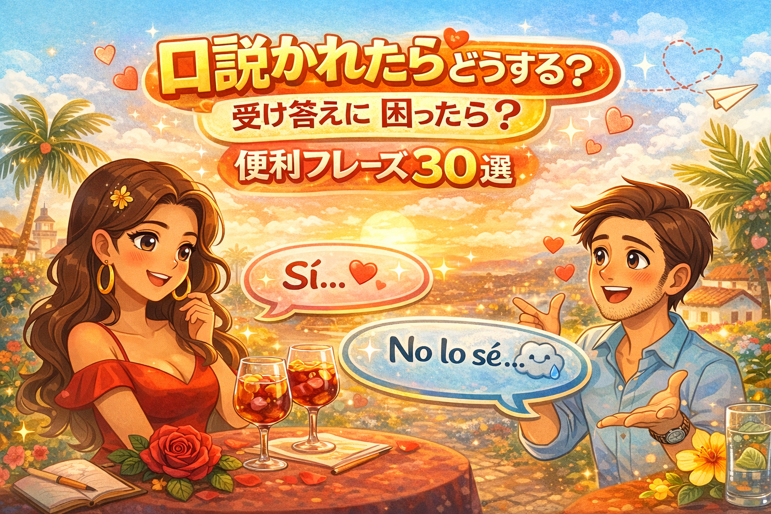 口説かれたらどうする？受け答えに困ったら？便利フレーズ３０選